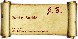 Jurin Bodó névjegykártya